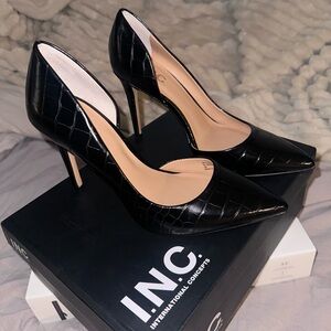 I.N.C. International Concepts' Kenjay pumps black croc heels